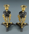 Picture of Unusual Regency pot pourri candlesticks after designs by Cheney