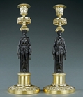 Picture of CA0247 Elegant pair of French Empire period figural candlesticks