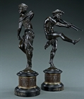 Picture of CA0252 Fine pair 19thC dancing bacchanalians after Jean Bulio