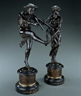 Picture of CA0252 Fine pair 19thC dancing bacchanalians after Jean Bulio