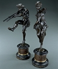 Picture of CA0252 Fine pair 19thC dancing bacchanalians after Jean Bulio