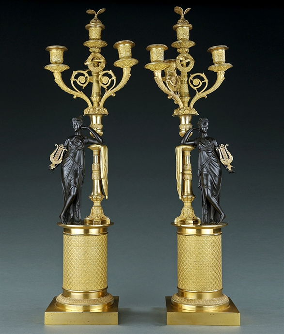 Picture of CA0221 Fine pair of French Empire Period candelabra