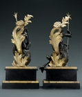 Picture of Pair 19thC Poseidon and Amphritrite Louis XV style bronzes