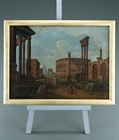Picture of CA0234 Rare pair of Grand Tour Capriccios by Eugenio Benvenuti