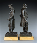 Picture of CA0226 Rare pair of Napoleon bronzes as revolutionary General and Emperor by Riviere