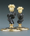 Picture of CA0218 Petite Rare Bacchus and Ariadne bust candlesticks