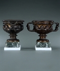 Picture of CA0212 Good size pair of Grand Tour bronze Albani Vases 