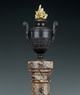 Picture of CA0205 Decorative NeoClassical Bronze urn on a marble column
