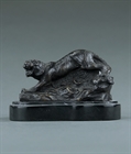 Picture of CA0185 Small Patinated Bronze Crouching Tiger 