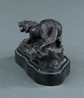 Picture of CA0185 Small Patinated Bronze Crouching Tiger 