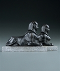 Picture of CA0217 Attractive pair of Egyptian Revival cast iron sphinxes