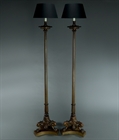 Picture of CA0199 Pair of Neoclassical Pompeian bronze floor standing lamps