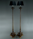 Picture of CA0199 Pair of Neoclassical Pompeian bronze floor standing lamps