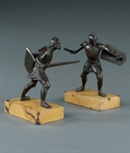 Picture of CA0216 Pair of 19th century bronzes of duelling Renaissance Knights