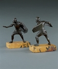 Picture of CA0216 Pair of 19th century bronzes of duelling Renaissance Knights