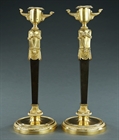 Picture of CA0195 A superb pair of French 'Retour d'Egypte' style caryatid candlesticks