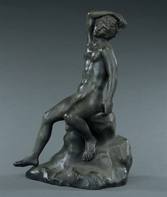 Picture of CA0211 Rare Grand Tour Verdigris Bronze Sleeping Faun
