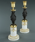 Picture of CA0191 Rare Elegant Louis XVI Caryatid Candlesticks in the manner of Dugourc