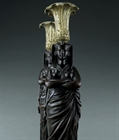 Picture of CA0193 Rare Egyptian Revival candlesticks after Thomas Hope