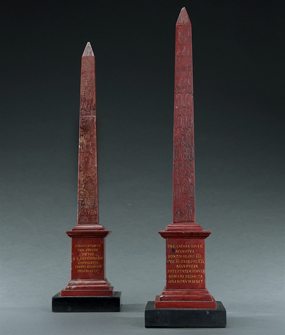 Picture of CA0189 Grand Tour Marmo Rosso Lateran and Flaminio obelisks