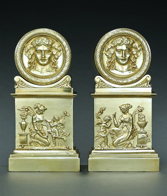 Picture of CA0175 Attractive pair of French Empire chenets