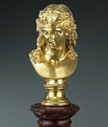 Picture of CA0165 Unusual pair of Grand Tour gilt bronze busts of Antinous and Dionysus