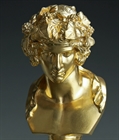 Picture of CA0165 Unusual pair of Grand Tour gilt bronze busts of Antinous and Dionysus