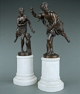 Picture of CA0170 Fine pair of 19th century Atalanta and Hippomenes bronzes by Barbedienne