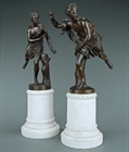 Picture of CA0170 Fine pair of 19th century Atalanta and Hippomenes bronzes by Barbedienne