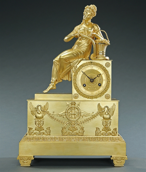 Picture of Rare Empire clock depicting Pamona goddess of Fruitful Abundance 