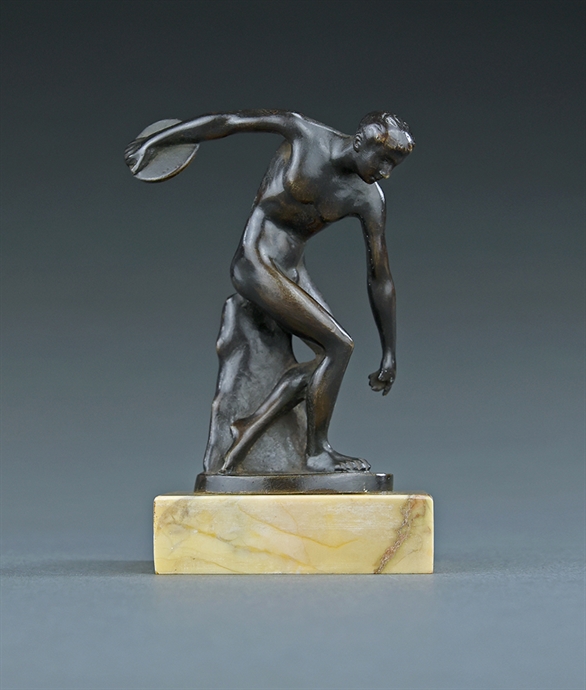 Picture of CA0180 Small Grand Tour Discobolus on a siena marble block base