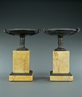 Picture of CA0171 Pair of early 19th century French patinated bronze library tazzas