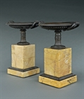 Picture of CA0171 Pair of early 19th century French patinated bronze library tazzas
