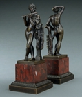 Picture of CA0163 Rare pair of Grand Tour Medici Apollino and the Satyr Marsyas bronzes