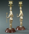 Picture of CA0181 Fascinating pair of Egyptian Revival candlesticks