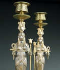 Picture of CA0181 Fascinating pair of Egyptian Revival candlesticks