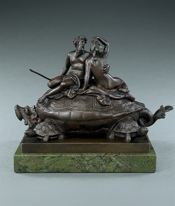Picture of Unusual 19th century Poseidon and Amphritrite inkwell